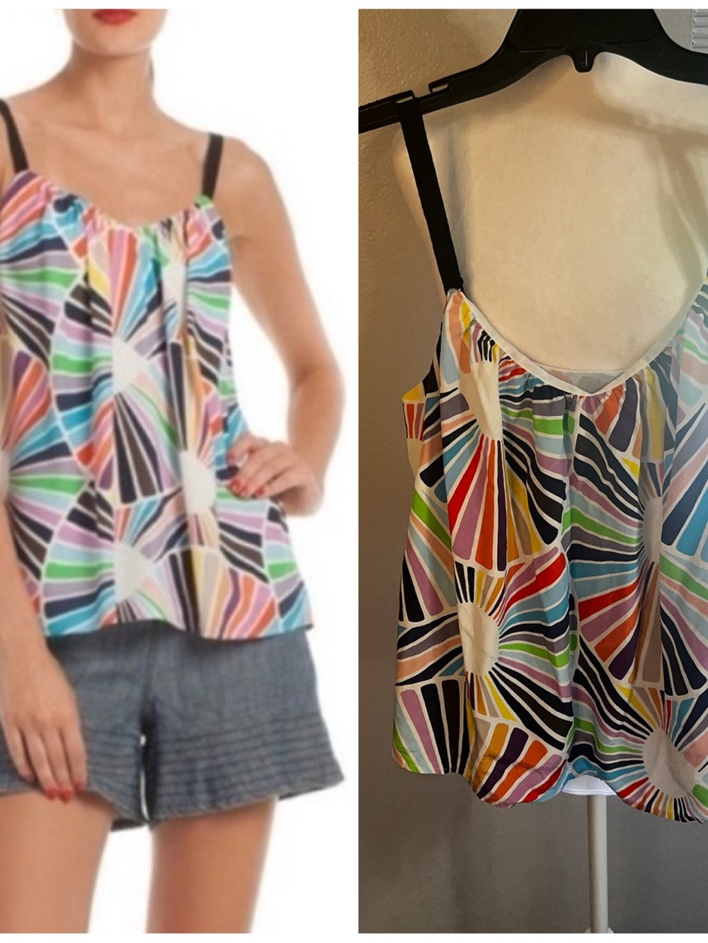 Trina Turk Amelia Print Silk Tank Top Small
Medium